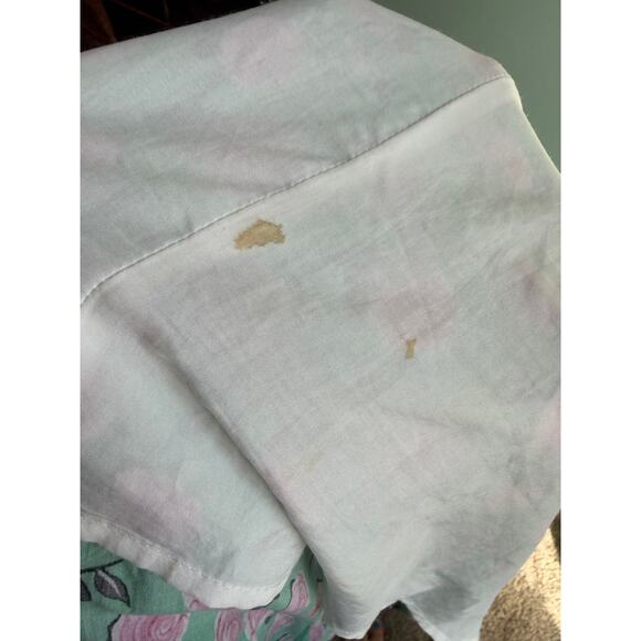 Floral Rose Print Green Viscose Maxi Dress Long Sleeve Boho Caftan XL - Picture 7 of 7